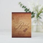 バイオリン·リサイタル·アンティーク·シート·ミュパーソナライズされたージック 招待状 (スタンド正面)