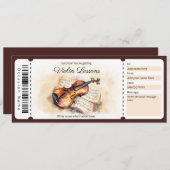 バイオリン レッスン サプライズ ギフト証明書テンプレート 招待状 (正面/裏面)