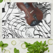 バイオリン-台所タオル キッチンタオル (折り畳み)