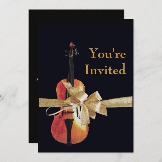 バイオリン 招待状 (正面/裏面)