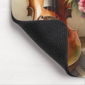 バイオリン、楽譜、花瓶 マウスパッド (コーナー)