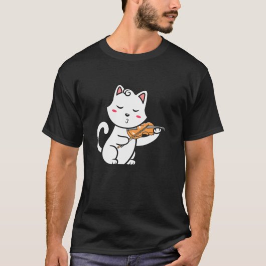 バイオリン 猫 ネコ 子猫 ミュージシャン Tシャツ (正面)