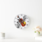 バイオリン、私のLove_ ラウンド壁時計 (ホーム)