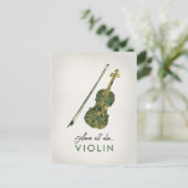 バイオリン - 緑の大理石の音楽 ポストカード (スタンド正面)