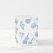 バイオリン、脳、溶ける不完全な時計 フロストグラスマグカップ (中央)