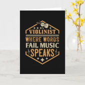 バイオリン – 言葉が音楽に合わない話場所 カード (黄色い花)