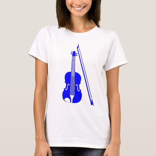 バイオリン – 青 Tシャツ (正面)