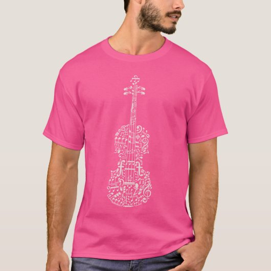 バイオリン 音楽 おもしろ Tシャツ (正面)