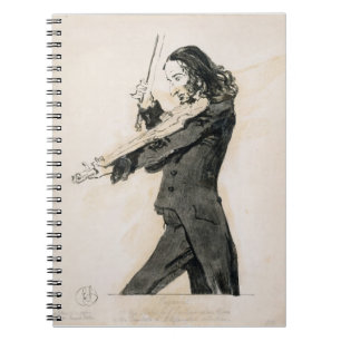 バイオリン、1を演奏するNiccolo Paganini (1782-1840年) ノートブック