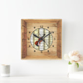 バイオリン~3次元~フォークアートボックス~ スクエア壁時計 (ホーム)