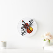 バイオリン、Heart_の恋人 ラウンド壁時計 (ホーム)