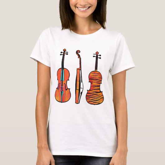 バイオリンfiddlesオリジナルミュージカル楽器アート tシャツ (正面)