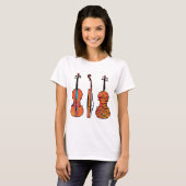 バイオリンfiddlesオリジナルミュージカル楽器アート tシャツ (正面フル)