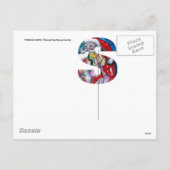 バイオリンSモノグラム付きサンタクロース シーズンポストカード (裏面)