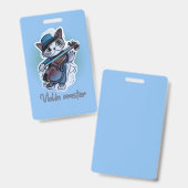 バイオリンTシャツ付き猫 バッジ (正面＆裏面)