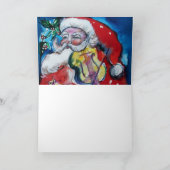 バイオリンWモノグラム付きサンタ シーズンカード (内部)