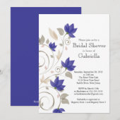 バイオレかわいらしットフローラつる植物ブライダルシャワー 招待状 (正面/裏面)