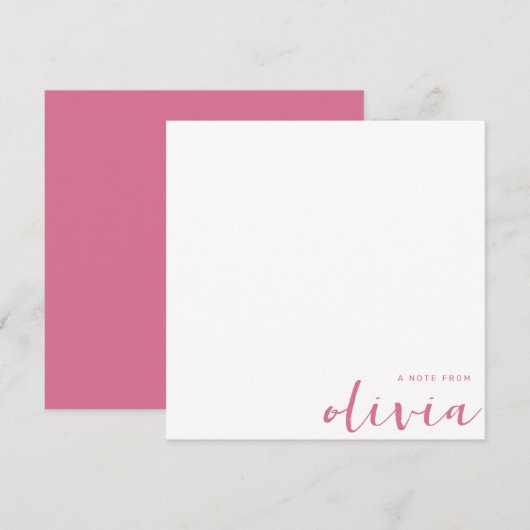 バイオレガーリーー淡い色のド・レッド・モノグラム・スクリプト ノートカード (正面/裏面)