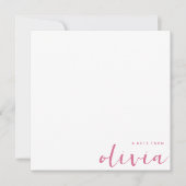 バイオレガーリーー淡い色のド・レッド・モノグラム・スクリプト ノートカード (正面)