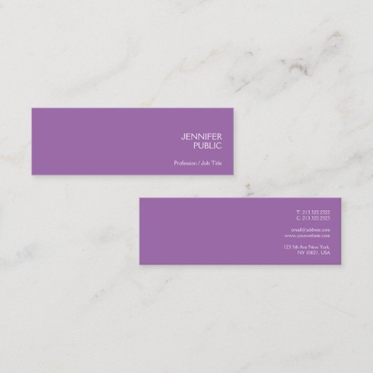 バイオレスタイリッシューモダンプロフェッショナルシックシンプル スキニー名刺 (正面/裏面)