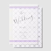 バイオレストライプー結婚ズの花婿 ベラム紙招待状 (オフセット (招待状))