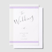 バイオレストライプー結婚ズの花婿 ベラム紙招待状 (オフセット)