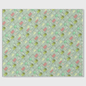 バイオレットおよびピンクの緑のブーメラン ラッピングペーパー (フラット)