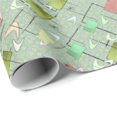 バイオレットおよびピンクの緑のブーメラン ラッピングペーパー (ロールコーナー)