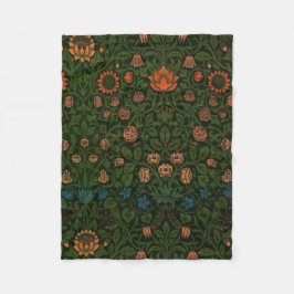 バイオレットとオダマキ（植物）（ウィリアム・モリス著） フリースブランケット