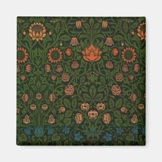 バイオレットとオダマキ(植物)(ウィリアム・モリス著) マグネット (正面)