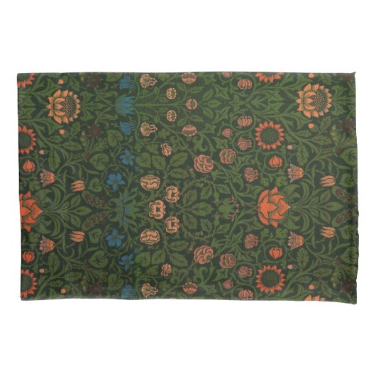 バイオレットとオダマキ(植物)(ウィリアム・モリス著) 枕カバー (正面左)