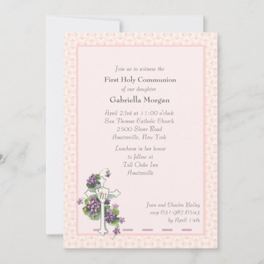 バイオレットとクロスの宗教的な招待状 招待状 (正面)