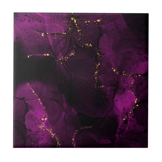 バイオレットとゴールデン大理石 タイル (正面)