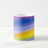 バイオレットとゴールドの光の抽象画 コーヒーマグカップ (中央)