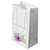 バイオレットとセージフローラベイビーシャワーありがとう スモールペーパーバッグ (裏面アングル)