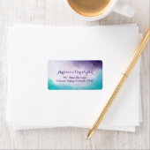 バイオレットとターコイズの水の色パーソナライズされた ラベル (インサイチュ)