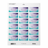 バイオレットとターコイズの水の色パーソナライズされた ラベル (フルシート)