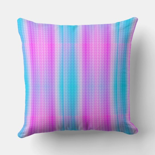 バイオレットとターコイズストライプの水玉模様 クッション (裏面)