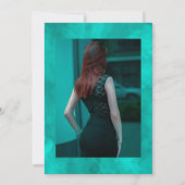 バイオレットとターコイズフローラの生活お祝い 招待状 (裏面)