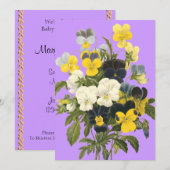 バイオレットとパンスィーのカスタムベイビーシャワー招待状 招待状 (正面/裏面)