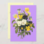 バイオレットとパンスィーの花のカスタムパーティー招待状 招待状 (正面/裏面)