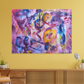 バイオレットとブルートーンの動的なオーバーラップ キャンバスプリント (インサイチュ (リビング))