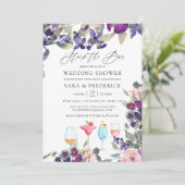 バイオレットとプラムのフローラカップルがバーをストック 招待状 (スタンド正面)