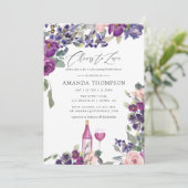 バイオレットとプラムのフローラブライダルシャワーワインテイスティング 招待状 (スタンド正面)