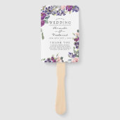 バイオレットとプラムのフローラ結婚式 プログラム ハンドファン (正面)
