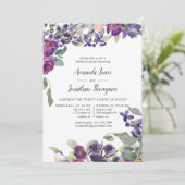 バイオレットとプラムの花の前夜祭招待状 招待状 (スタンド正面)