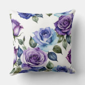 バイオレットとベビーブルーのバラ クッション (裏面)