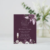 バイオレットとホワイトペオニースブランチ&バブリー招待状 招待状 (スタンド正面)