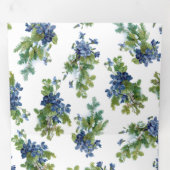 バイオレットと冬の松の枝の写真 三つ折りクリスマスカード (内部最初)