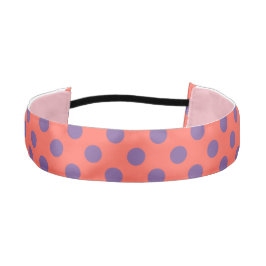 バイオレットと生きたサンゴ水玉模様 アスレチックヘッドバンド